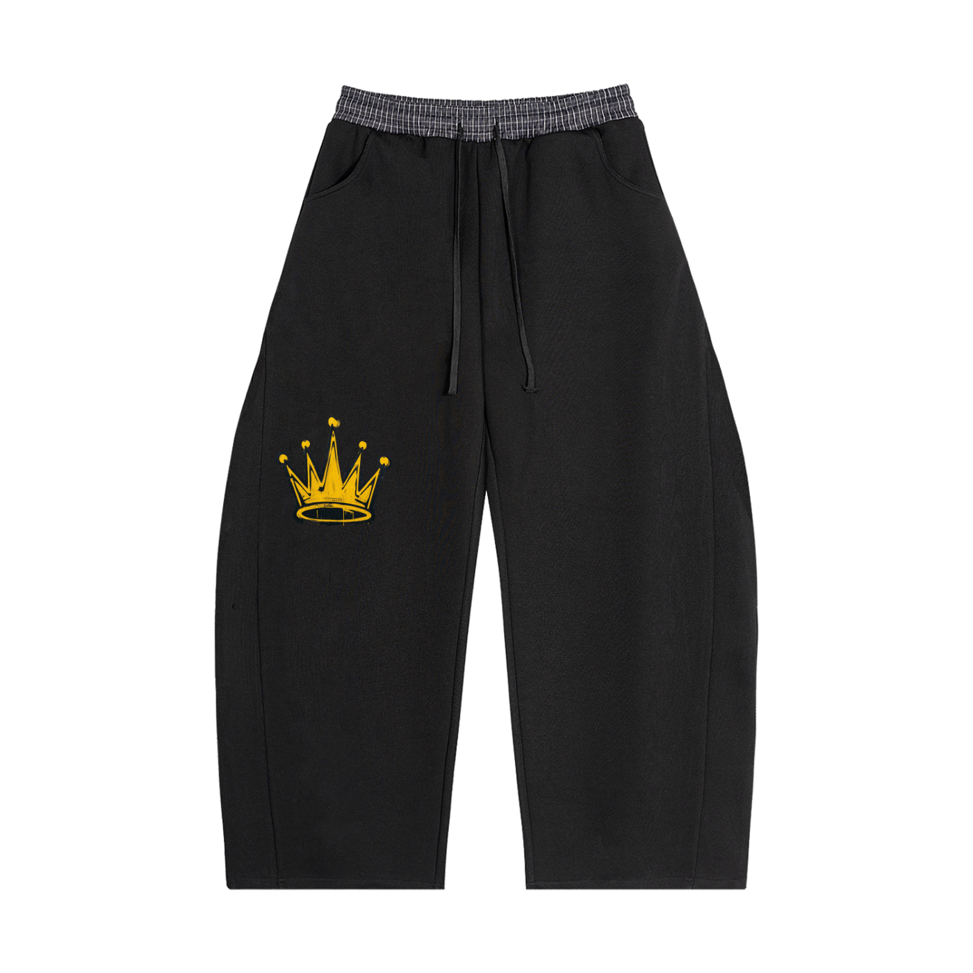 Plaid Waistband Barrel Sweatpants