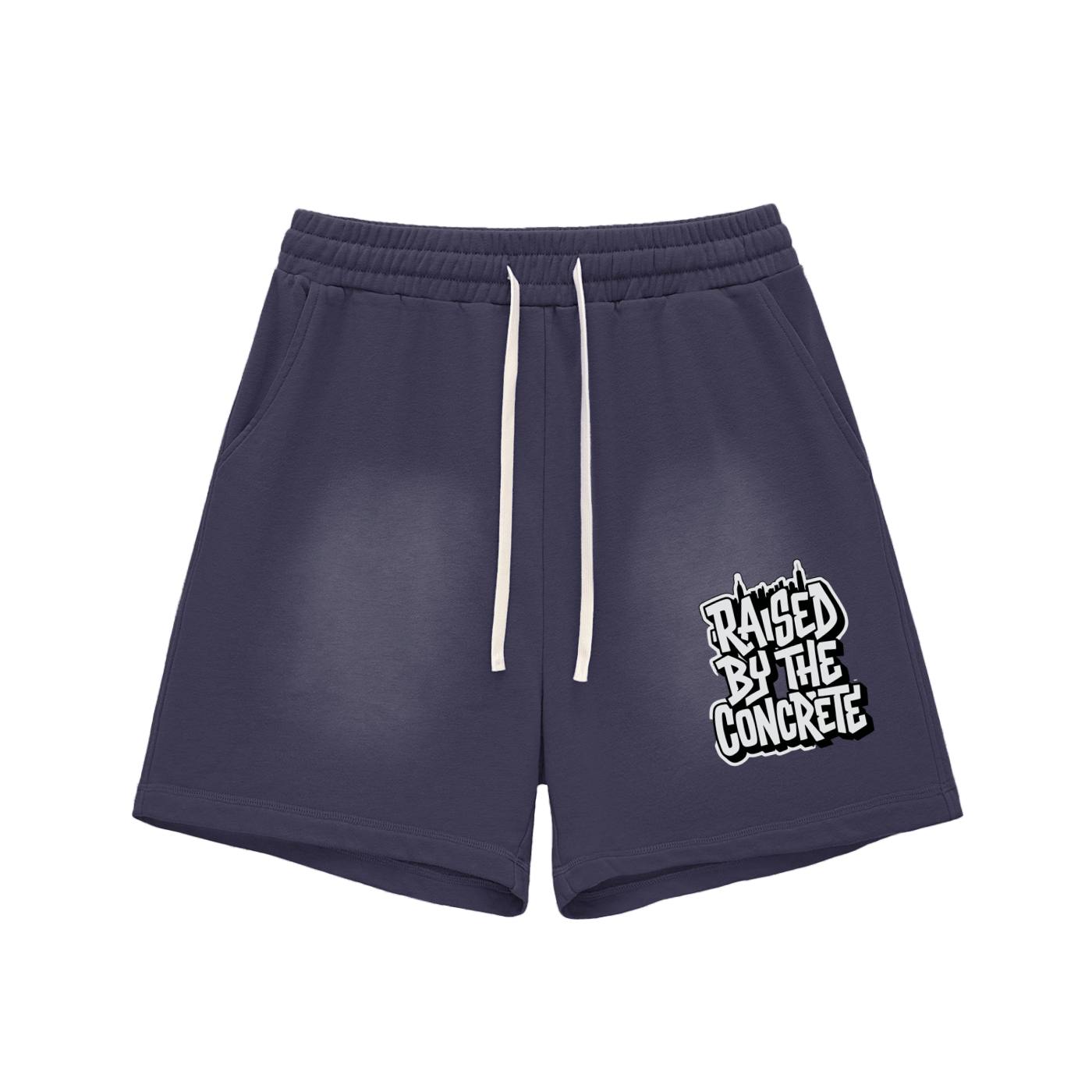Sun Fade Raw Edge Cotton Shorts