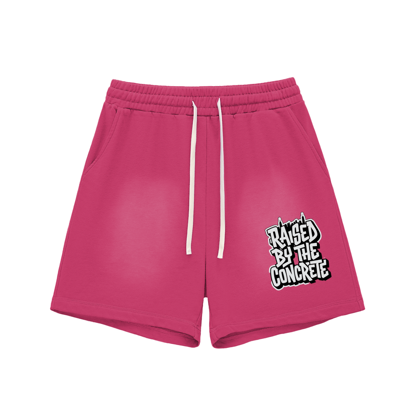 Sun Fade Raw Edge Cotton Shorts