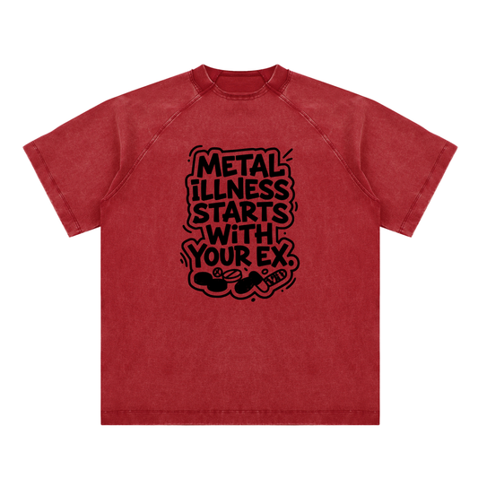 Vintage Washed Raglan Cotton T-Shirt
